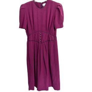 Vintage Miss Dorby Gingham Flare Wine/Black Women's Size 12